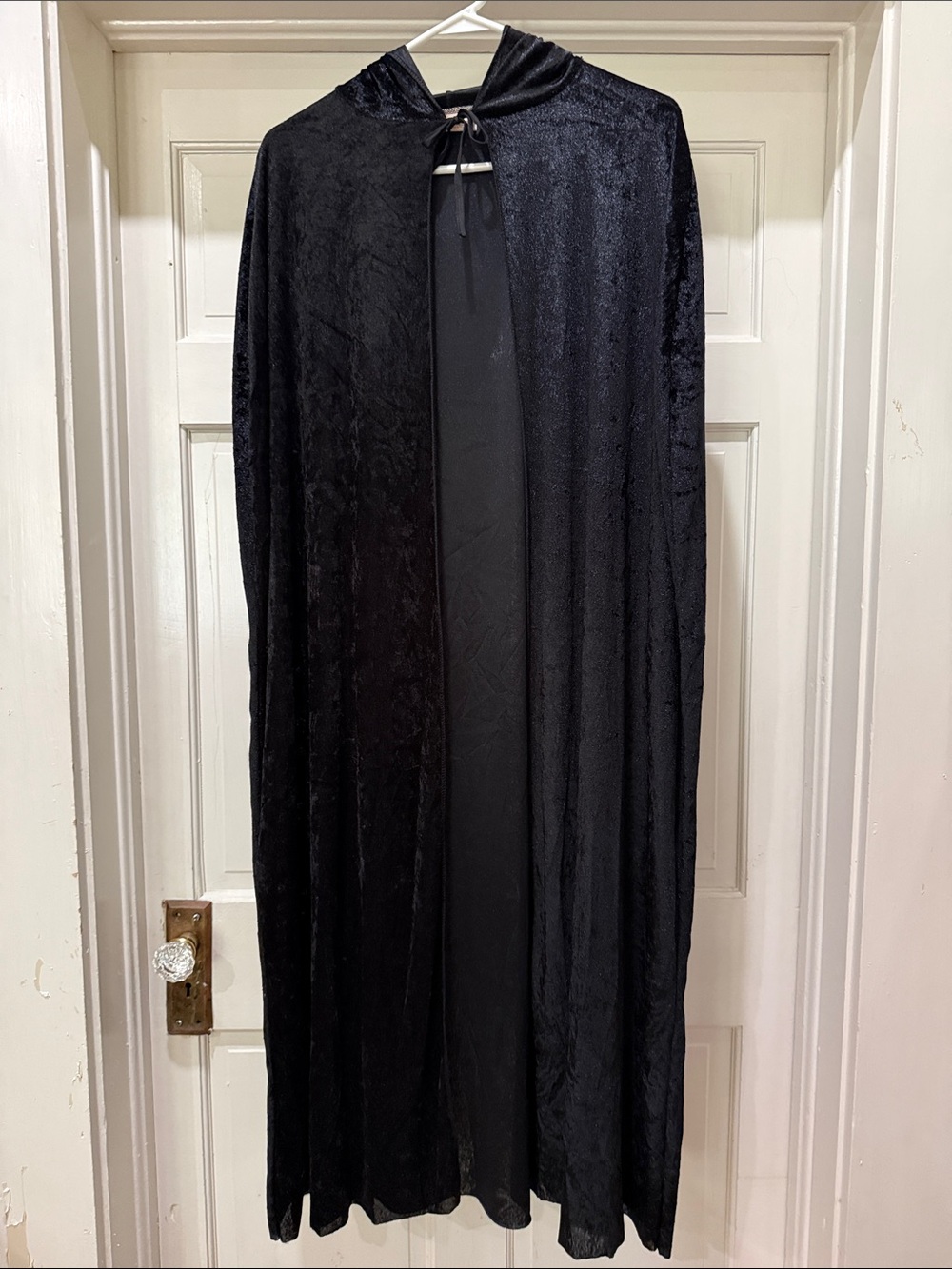 Black Velvet Hooded Cape Coat - Women Jackets & Coats